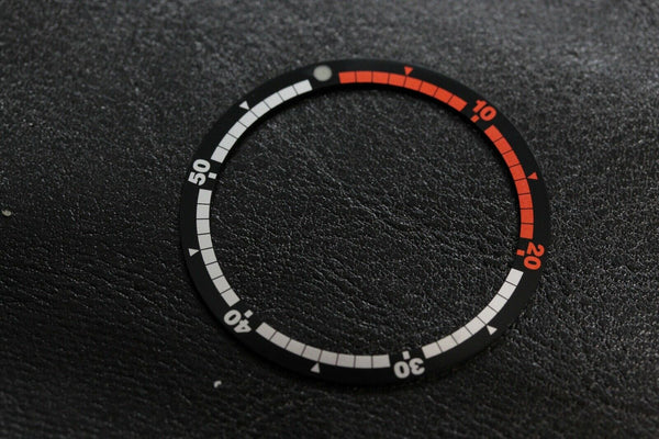 Bezel Insert  for Seiko 5 Rally  Sport Silver Red with Lum  6119-6050 6119-6053