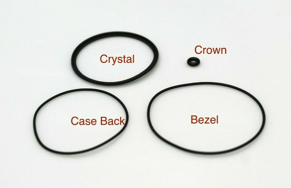Gasket Set For Seiko 6105-8000 , 6105-8009 Glass , Bezel , Case Back Crown Seal