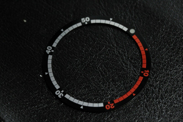 Bezel Insert  for Seiko 5 Rally  Sport Silver Red with Lum  6119-6050 6119-6053