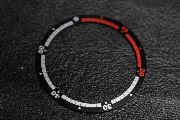 Bezel Insert  for Seiko 5 Rally  Sport Silver Red with Lum  6119-6050 6119-6053