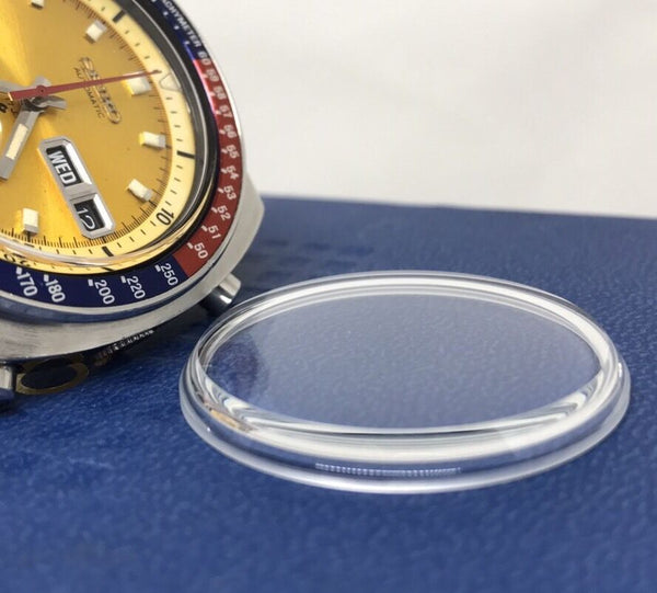 New Glass Mineral Crystal for Seiko 6139-6002  6139-6005 Yellow Pepsi Pogue
