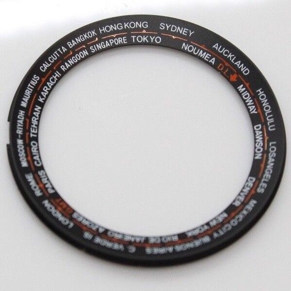 Black Inner Chapter Ring Seiko World Time GMT 6117-6400 , 6117-6409  Navigator