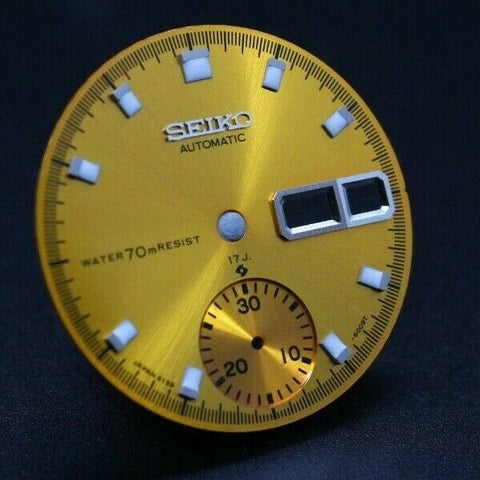 Resist 17J Yellow Dial Vintage Seiko Pogue Chrono 6139-6001 6139-6007 6139-6009