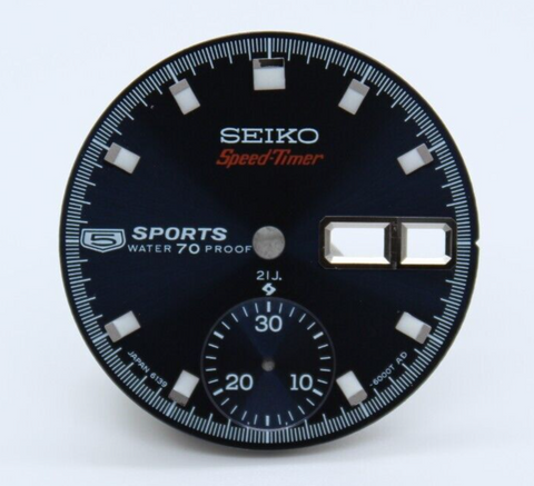 Blue Dial for Vintage Seiko 5 Sport Pogue chronograph watch 6139-6000 Speedtimer