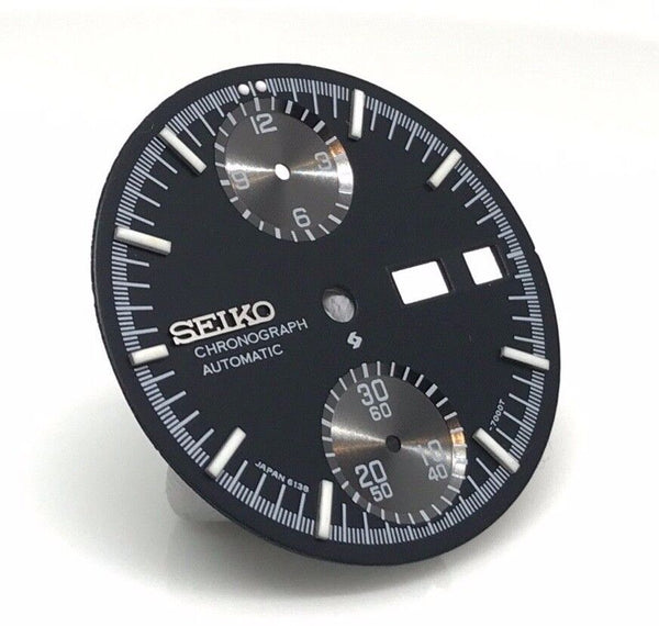Dial for Seiko Chronograph Watch 6138 7000 Slide Rule Chrono Calculator Black