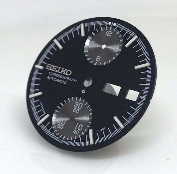 Dial for Seiko Chronograph Watch 6138 7000 Slide Rule Chrono Calculator Black