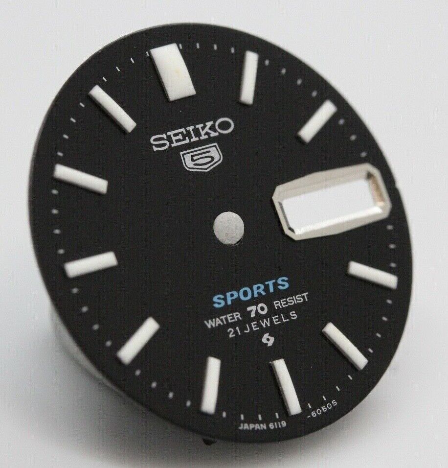 Dial for Seiko 5 Rally Sport Water 70 Resist 21 jewels Black 6119-6050 6119-6053