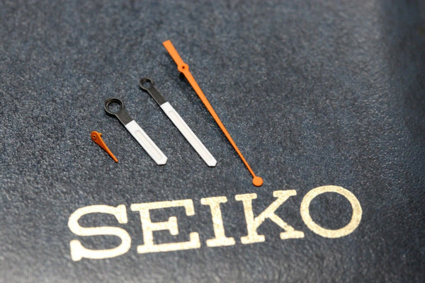 New Hands For SEIKO 6139-8000 , 6139 -8001 , 6139-8002 lume Orange Hand set