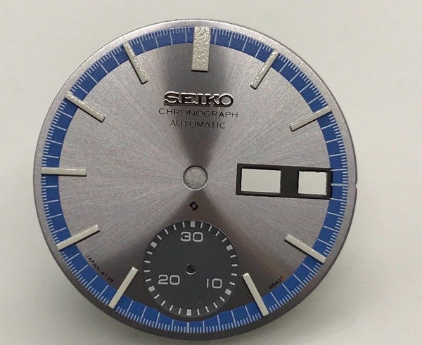 Replacement Dial for Seiko 6139 - 8020 Chronograph Automatic  Blue And Silver