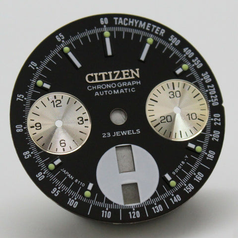 Dial for Citizen 8110 Cal. 67-9011 Bullhead Black and Silver Panda Part 901018-Y