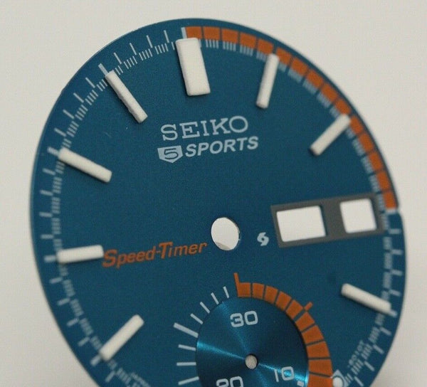Dial for Vintage Seiko 5 Sport Pogue chronograph watch 6139-6000 Speedtimer Blue