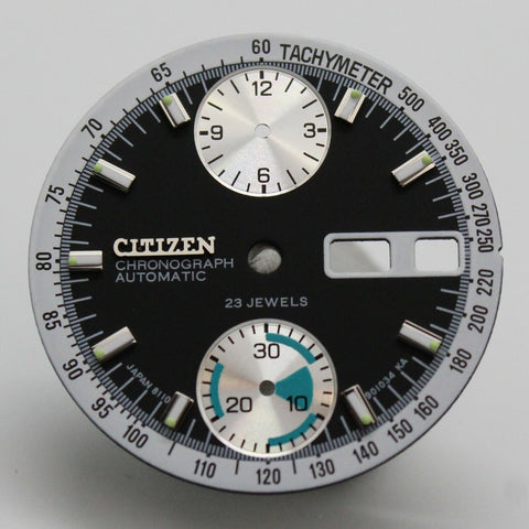 Dial Citizen 8110 Cal. 67-9038 Speedy Silver and Black Blue Panda Dial 901034