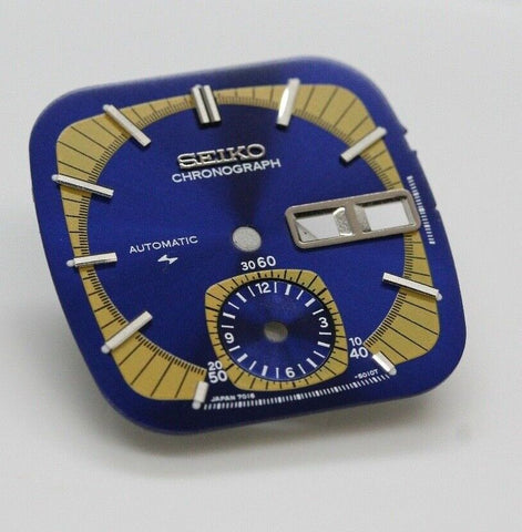 Dial For Seiko Monaco Flyback Chron 7016 7016-5011 Blue & Yellow Part # 5010 T