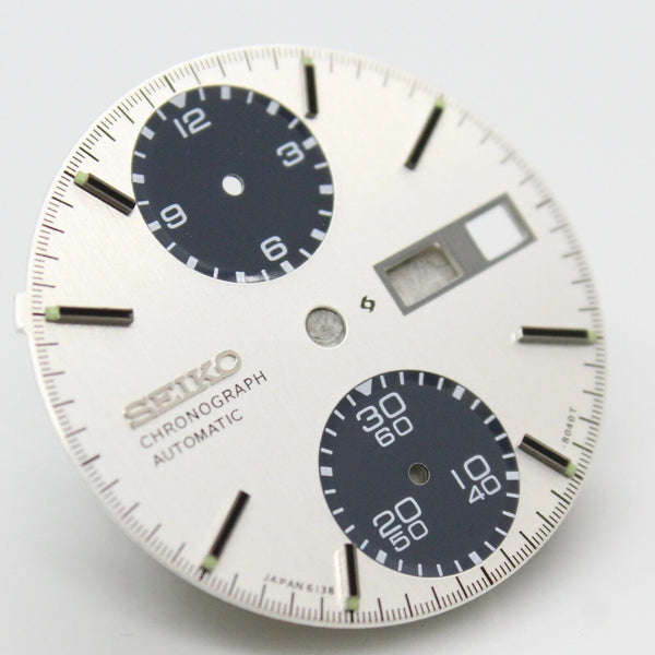 Only White Dial ,No Black Tachymeter Inner Dial Ring, For Seiko Panda 6138-8020