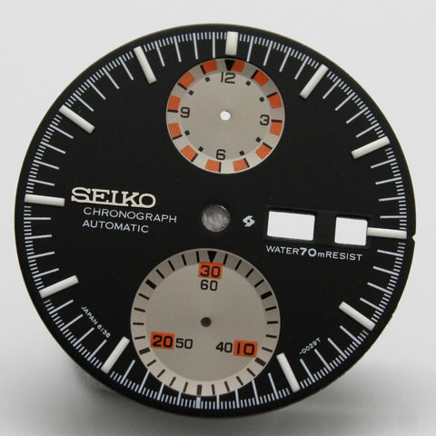 Black Resist Dial For Vintage SEIKO Chrono UFO 6138-0010 6138-0011 6138-0012