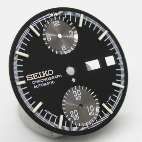 Dial for Seiko Chronograph Watch 6138 7000 Slide Rule Chrono Calculator Black