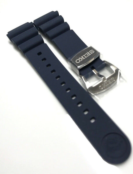 Original Seiko Blue ( Navy)  Rubber Band Soft Silicon Strap 22mm  R02Y012J9
