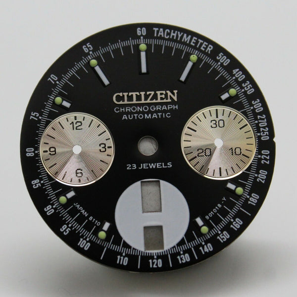 Dial for Citizen 8110 Cal. 67-9011 Bullhead Black and Silver Panda Part 901018-Y