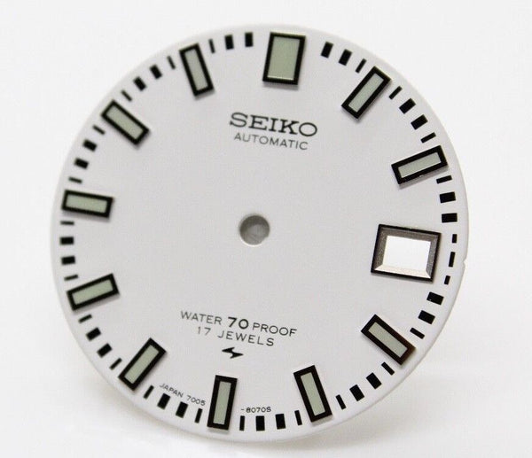 White Dial for Seiko diver 7005 8052 8050 Green Poor Man's 62MAS Proof 17 Jewel