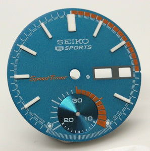 Dial for Vintage Seiko 5 Sport Pogue chronograph watch 6139-6000 Speedtimer Blue