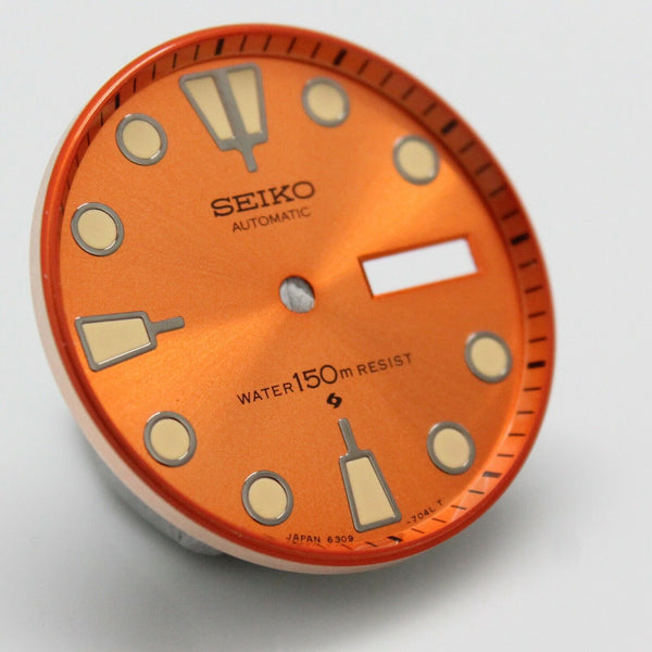 Orange Dial & bezel Ring Vintage SEIKO Turtle Diver 6309-7040 6309-7049 Nemo Mod