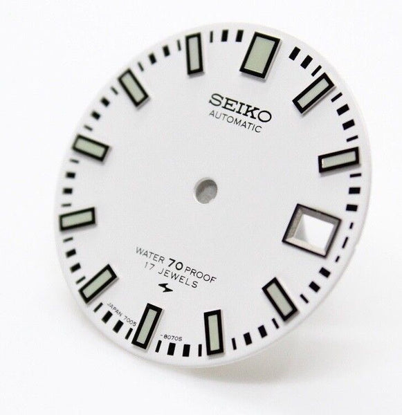 White Dial for Seiko diver 7005 8052 8050 Green Poor Man's 62MAS Proof 17 Jewel