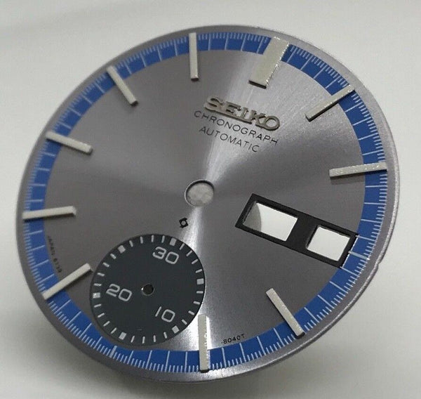 Replacement Dial for Seiko 6139 - 8020 Chronograph Automatic  Blue And Silver