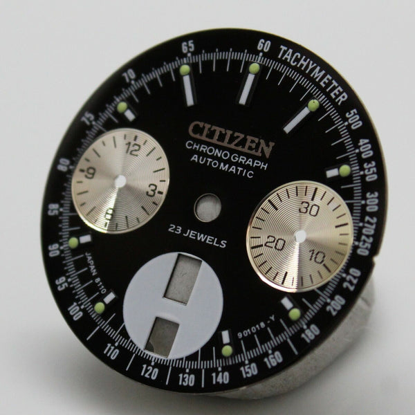 Dial for Citizen 8110 Cal. 67-9011 Bullhead Black and Silver Panda Part 901018-Y